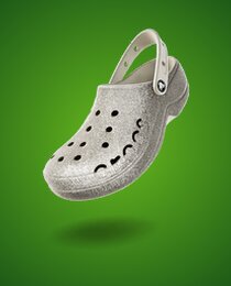 Crocs Baya Glitter Platform Clog 'Pearl White'